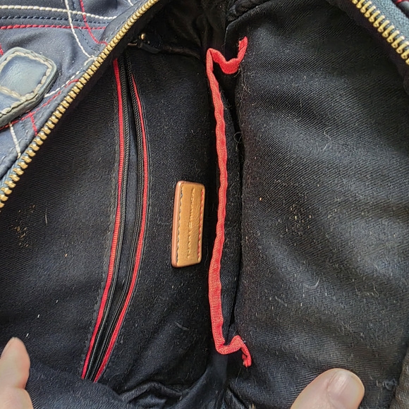 Tommy Hilfiger Navy Quilted Backpack with Red & White Stitching
